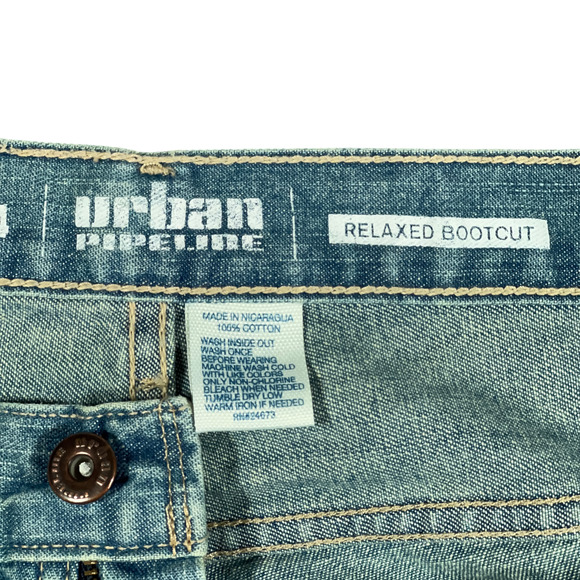 Urban Pipeline Jeans Mens 33x34 Blue Bootcut Relaxed Fit Medium Wash Denim - Picture 6 of 8